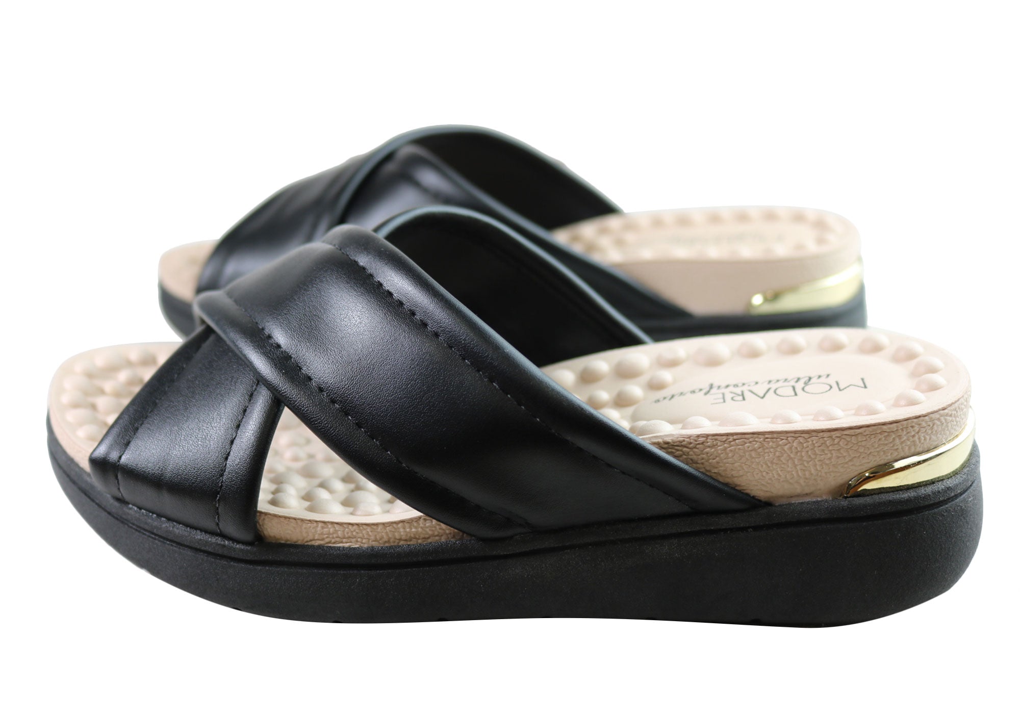 Ultracomfort Anabelle Women's Comfort Slides with Massage Balls - Soft House Slippers for Relaxation at Home, Spa & Lounge Wear