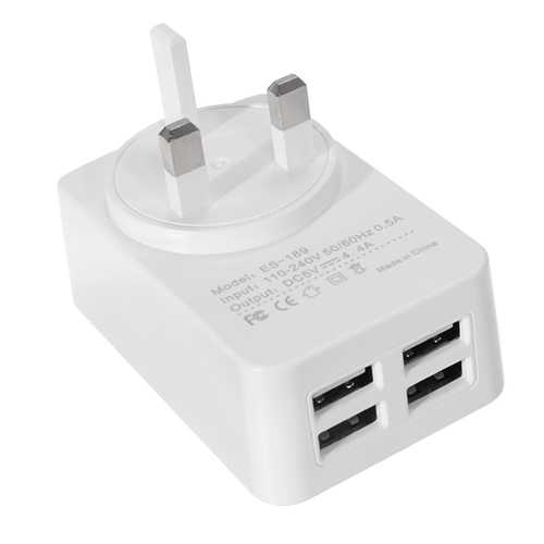 Earldom 5V 4.4A Multi-Port USB Wall Charger Adapter - Fast Charging for iPhone, Android, iPad - Perfect for Home, Office & Travel