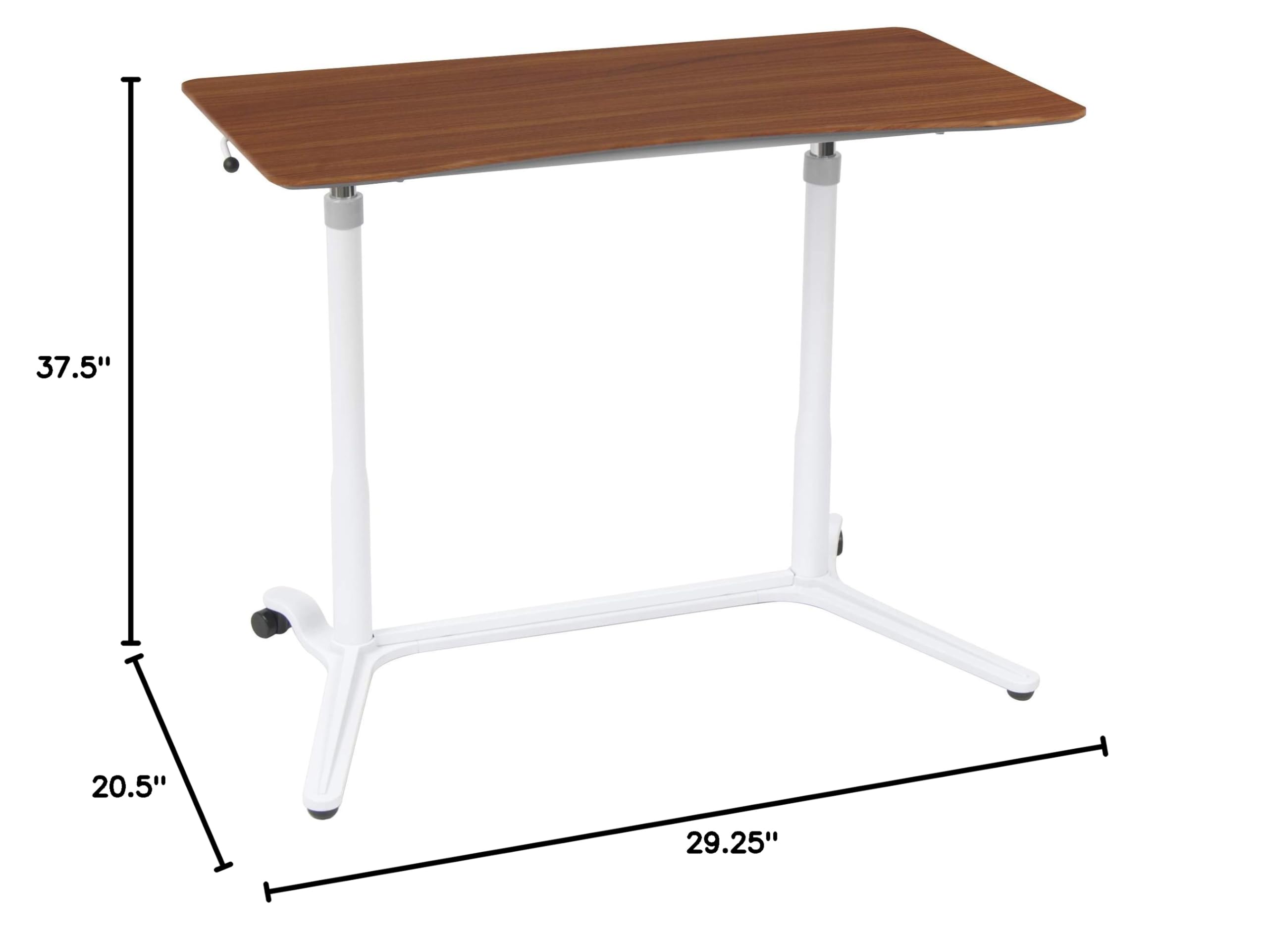 Calico Designs 51231 Sierra Height Adjustable Desk - 37.5 Inch White/Cherry Ergonomic Standing Desk for Home Office, Gaming & Workspace - Perfect for Remote Work & Study