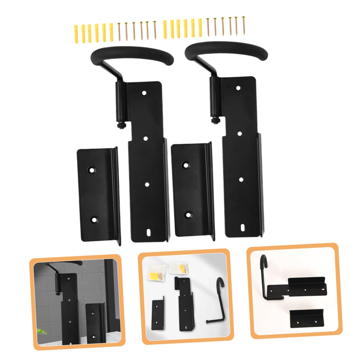2-Pack Angoily Bike Hanger Hooks - Heavy Duty Plastic Bicycle Storage Rack for Garage, Wall Mounted Cycling Gear Organizer - Perfect for Bike Accessories, Helmets & Jackets Storage