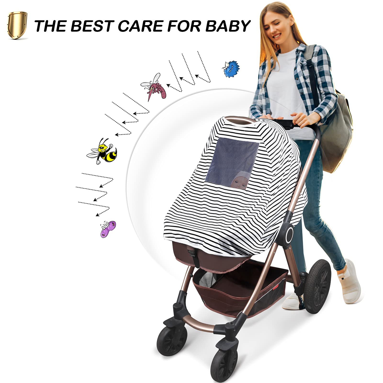 Multi-Use Baby Nursing Cover & Poncho - 360° Privacy for Breastfeeding, Stroller & Car Seat - Perfect Baby Shower Gift