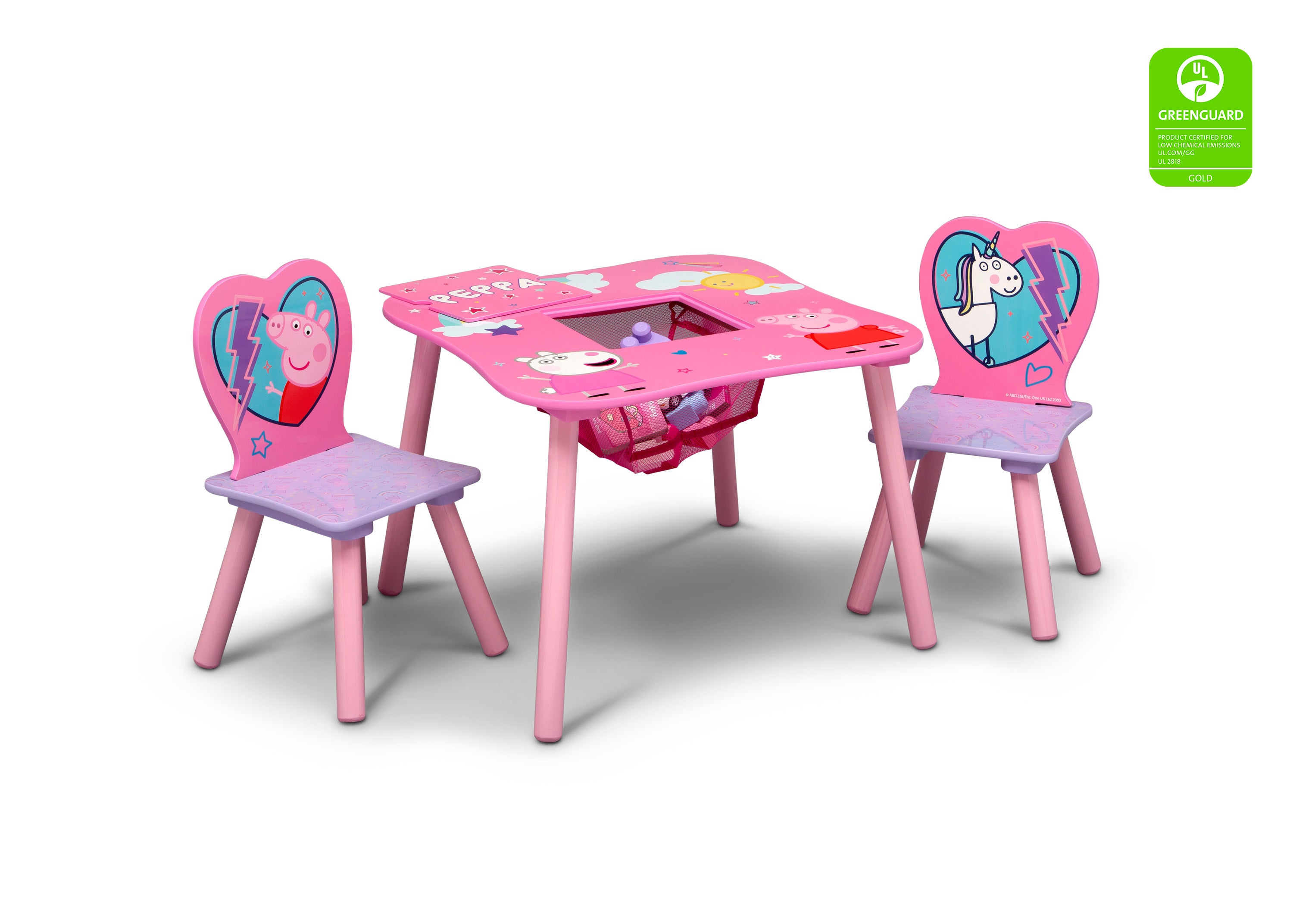 Peppa Pig Kids Table and Chair Set with Storage - Fun & Functional Playroom Furniture for Toddlers & Preschoolers - Perfect for Playtime, Snacks, and Learning Activities