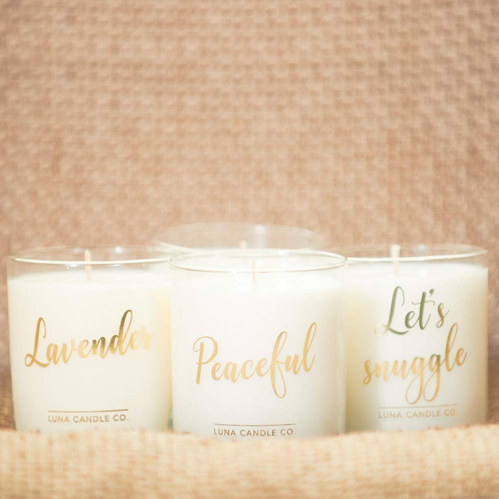 Premium Soy Wax Lavender Scented Candle - 11oz Glass Jar, 110 Hours Burn Time, Low Smoke, Handmade in USA | Aromatherapy, Stress Relief & Home Decor for Bedroom, Bathroom, Yoga & Meditation Spaces