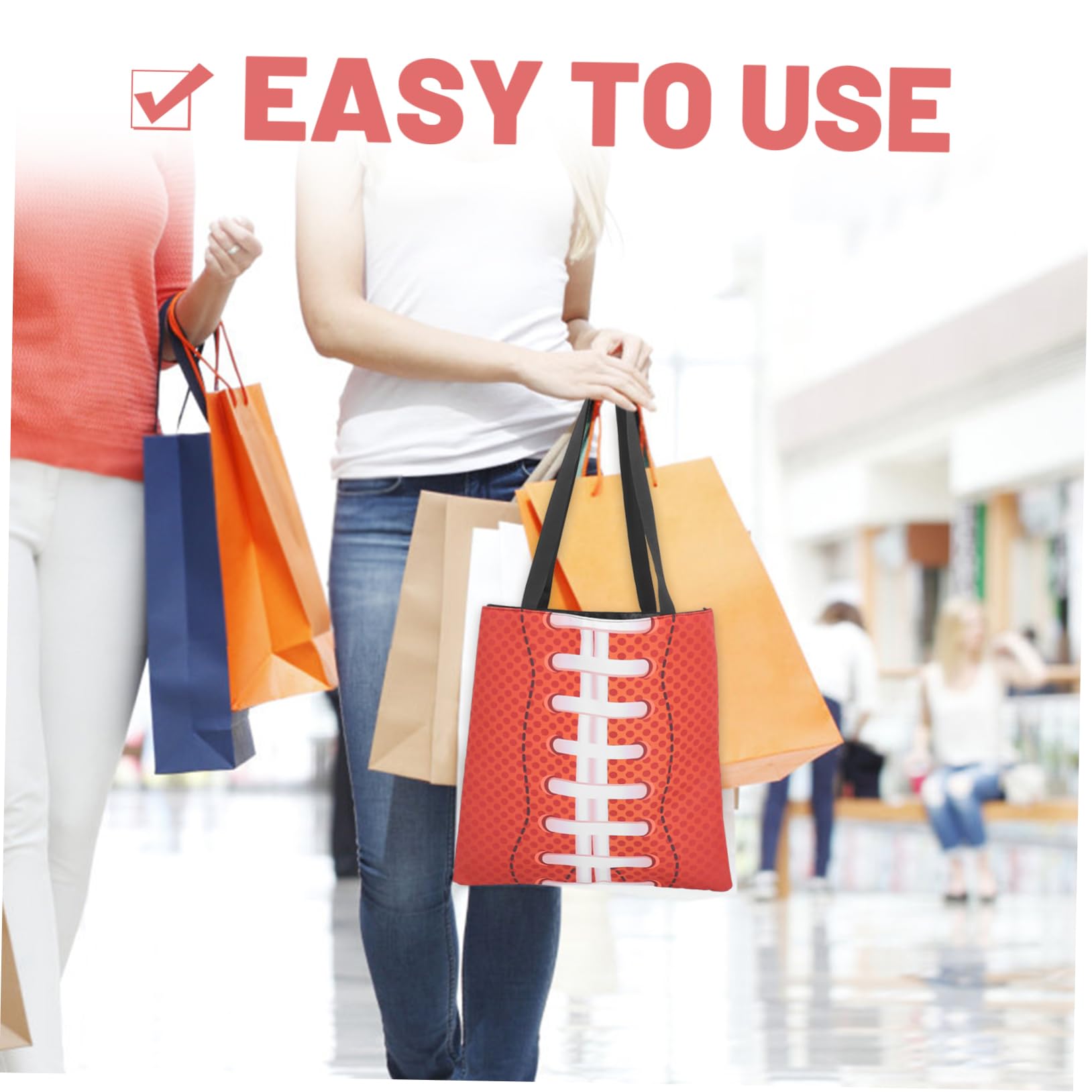 2 Pack Durable Polyester Tote Bags - Large Reusable Shopping Bags with Reinforced Handles for Groceries, Beach, Work & Travel
