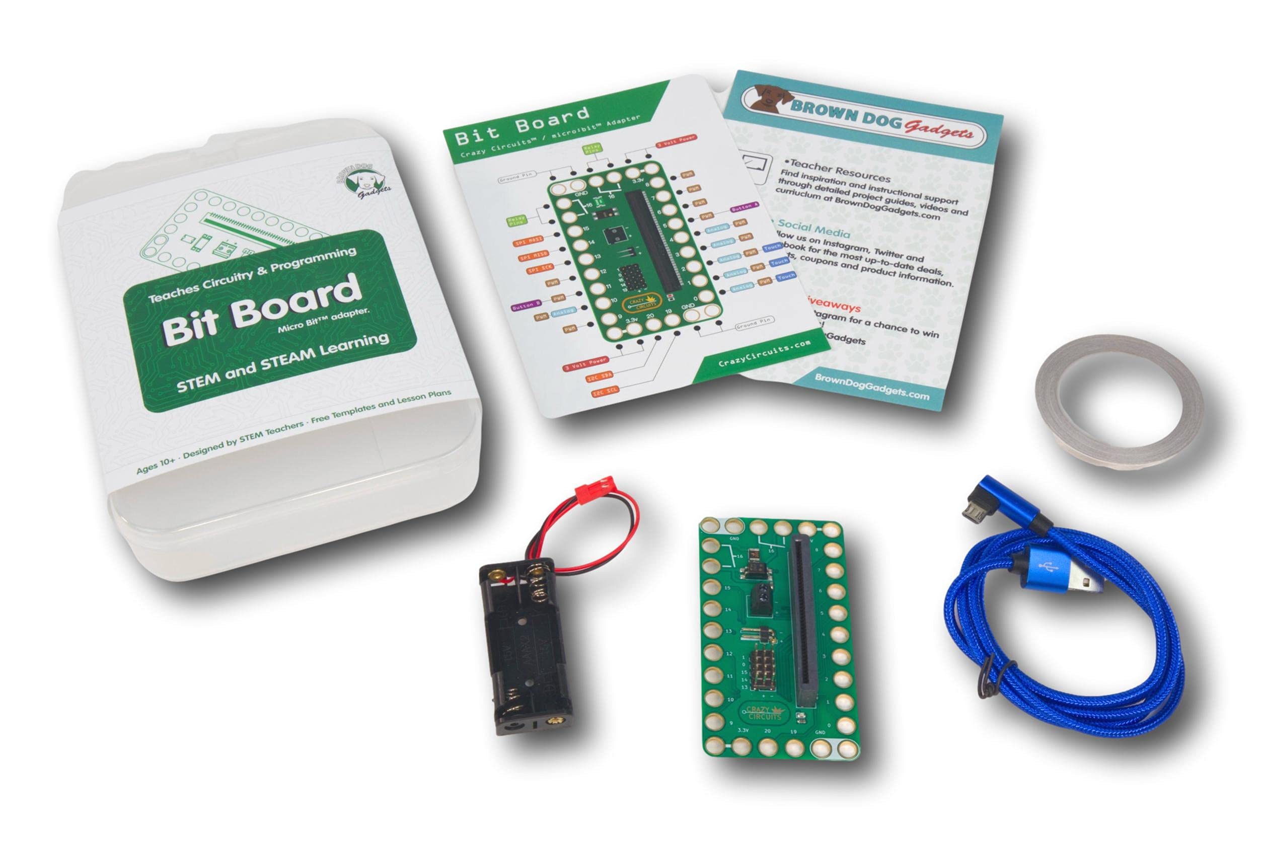 **Crazy Circuits Bit Board Basic Kit - STEM Programming Learning Kit for Kids Ages 10+ (Micro:Bit NOT Included) - Perfect for School Projects & Home STEM Activities (#K1043)**