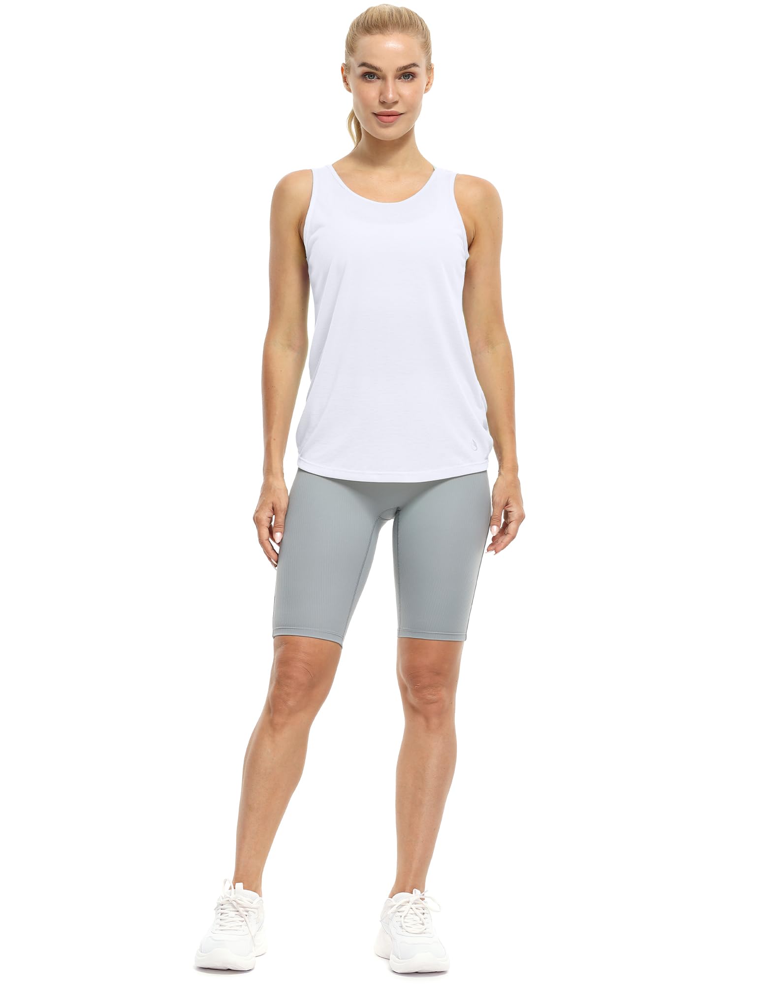 Icyzone Women's Open Back High Neck Workout Tank Top - Breathable Athletic Gym Shirt for Yoga, Running & Fitness Training
