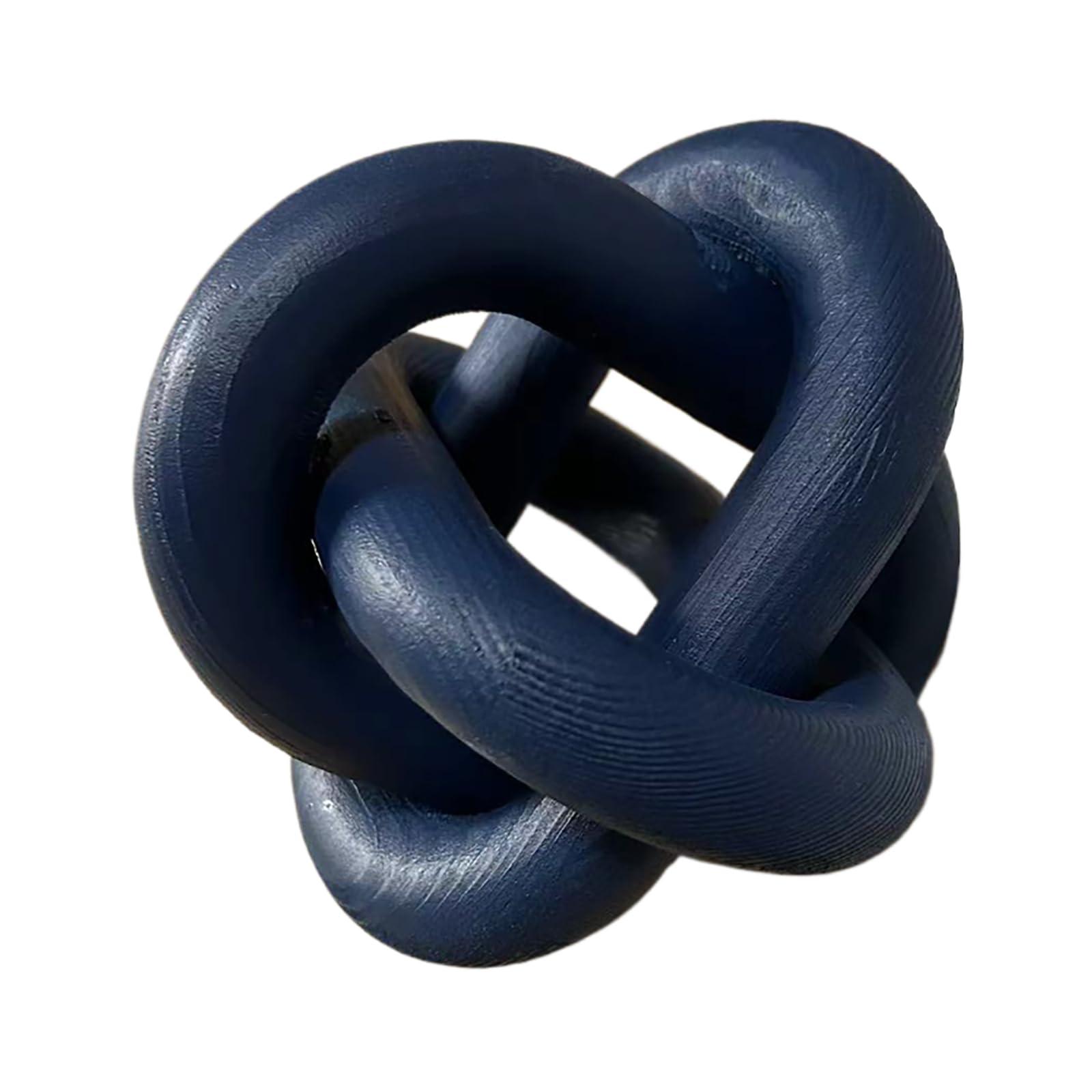 Hand Carved Wood Knot Coffee Table Chain Link Decor - Boho Rustic Modern Shabby Chic Style Home Decor in Navy Blue - Perfect for Living Room, Bedroom & Boho Style Interior Design