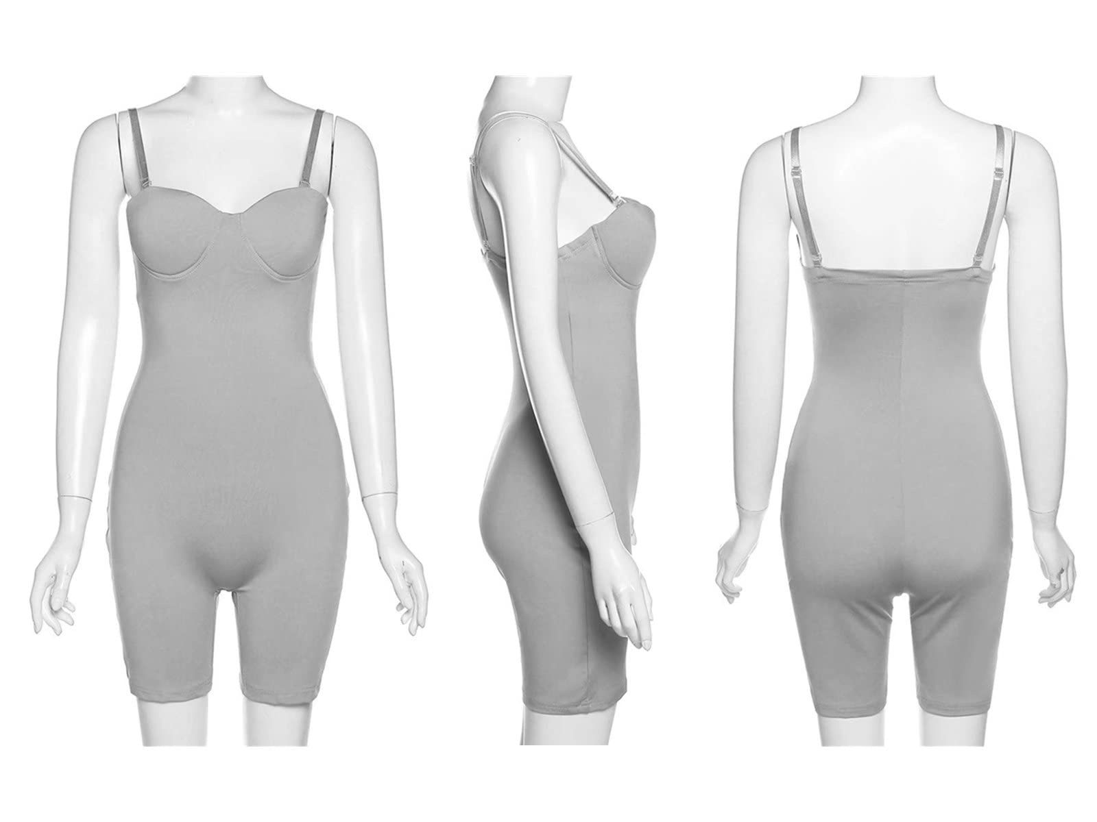 Acalyn Women's Sexy Sleeveless Jumpsuit - Bodycon Romper Y2K Bodysuit for Club, Party & Night Out | Stretchy Fashion Outfit for Dating & Summer Vacations