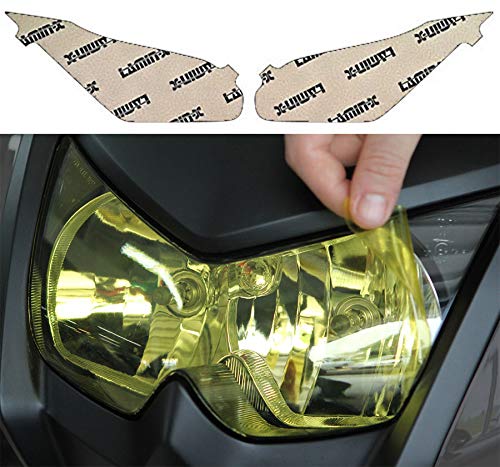 Lamin-x Custom Fit Yellow Headlight Covers for Kawasaki Ninja 300 (2013-2023) - Durable Protective Film for Motorcycle Headlights - Enhance Visibility & Style for Night Riding