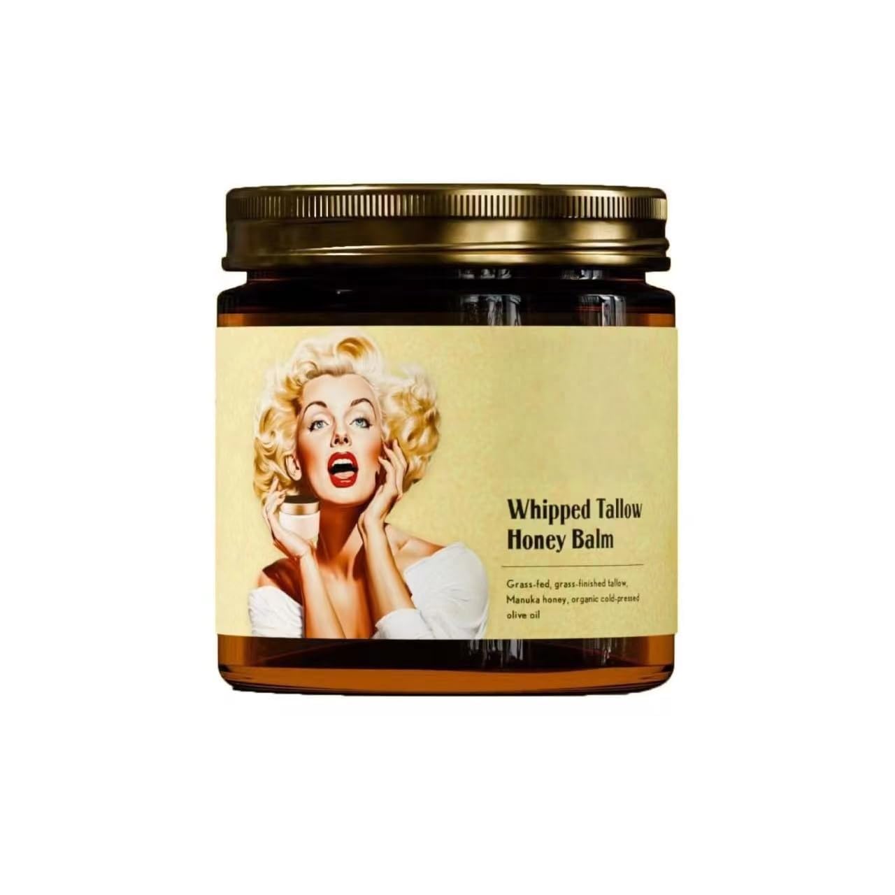Organic Whipped Beef Tallow & Manuka Honey Face Cream - Hydrating Moisturizer for Dry Skin, Body Lotion & Lip Balm - Natural Skincare for Face, Hands & Lips - Perfect for Night Routine & Winter Care