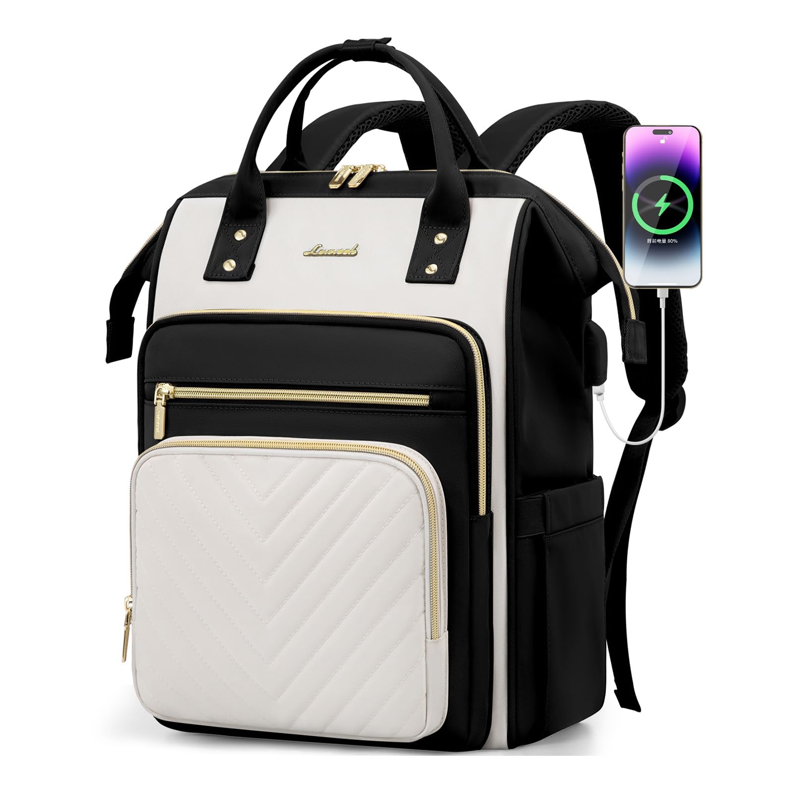 LOVEVOOK 15.6 Inch Laptop Backpack for Women - USB Charging Port, Waterproof Travel & Work Backpack with Large Capacity - Perfect for Nurses, Teachers, Business Professionals & Daily Commute
