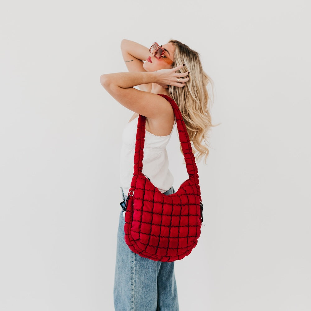 Carmen Quilted Hobo Tote Bag for Women - Stylish Large Shoulder Purse with Crossbody Strap - Perfect for Work, Travel & Everyday Use