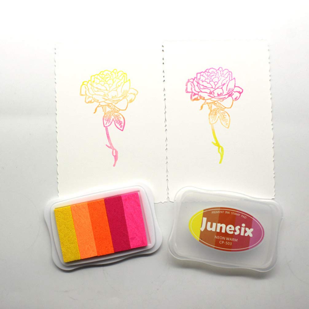 5 Colorful Gradient Ink Stamps for Kids - Fun Craft Stamps with Ink Pad for DIY Projects, Scrapbooking & School Activities - Safe Non-Toxic Child Art Supplies