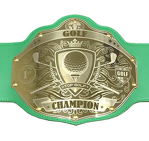 Custom Championship Golf Trophy Belt - Personalized Text, Black, Full Size for Golf Tournaments & Sports Awards