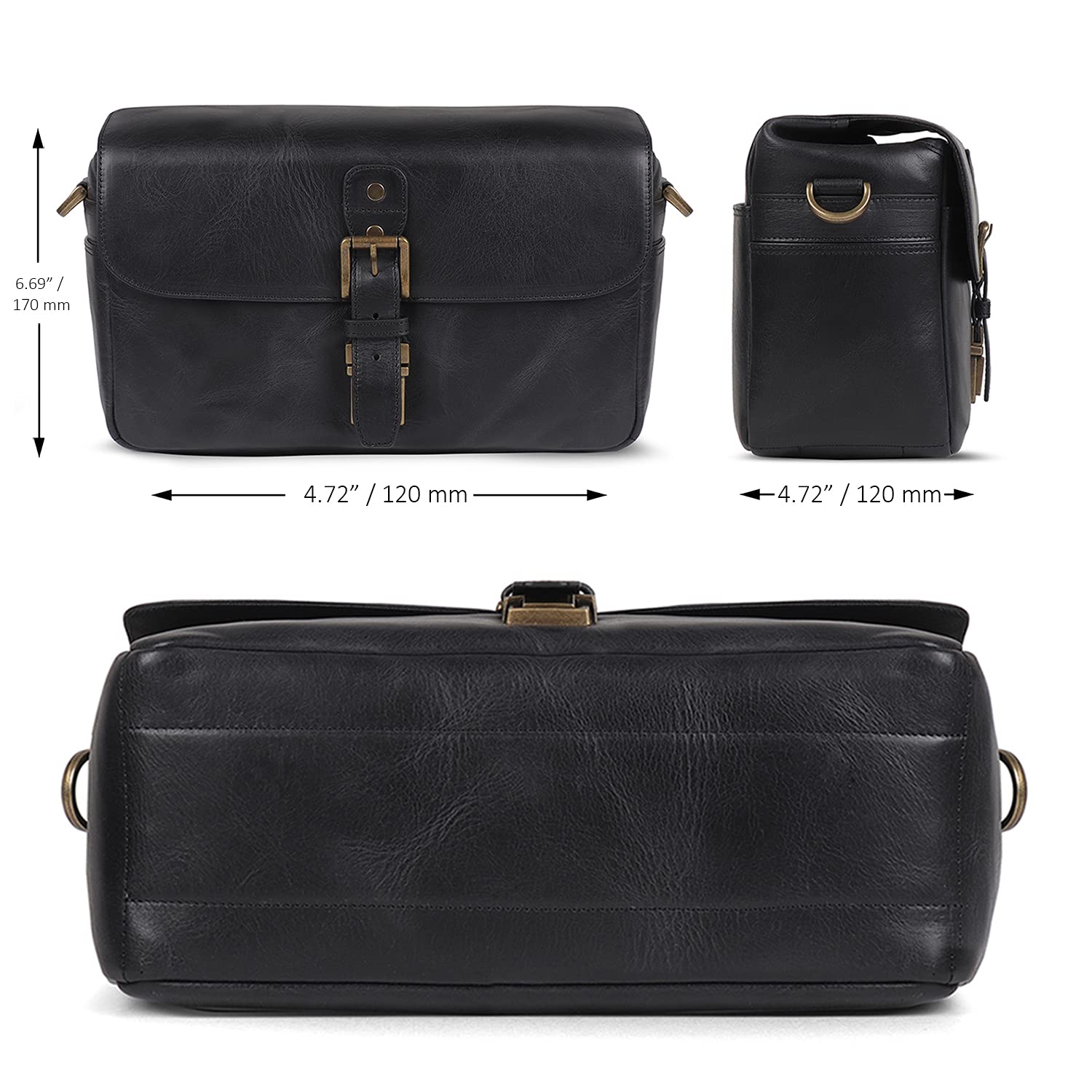 MegaGear Genuine Leather Camera Messenger Bag for Men & Women - Waterproof DSLR Shoulder Bag for Travel, Photography & Daily Use