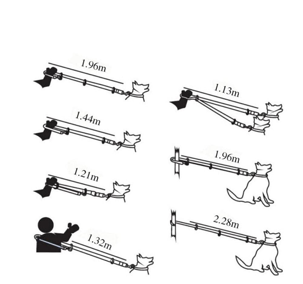Violet Adjustable Double Head Dog Leash - 2 in 1 Splitter Lead for Running & Training, Long & Short Rope for Walking Two Dogs - Perfect for Outdoor Adventures & Pet Exercise