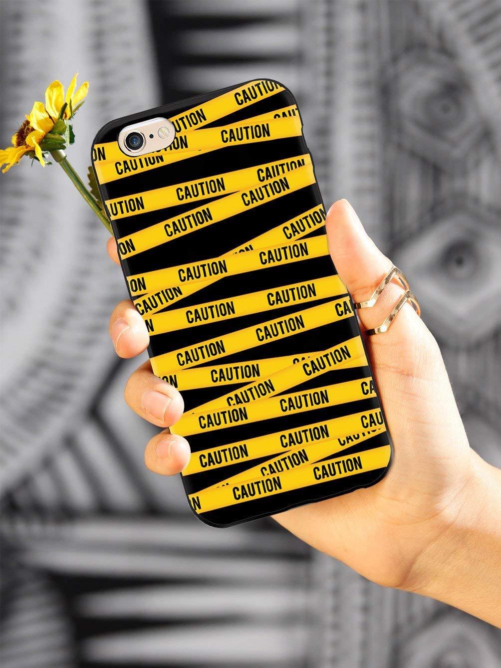 3D Textured Protective Phone Case for Apple iPhone X/Xs - Inspired Cases with Caution Tape Design - Shockproof & Anti-Scratch Cover for Everyday Use, Travel & Outdoor Activities