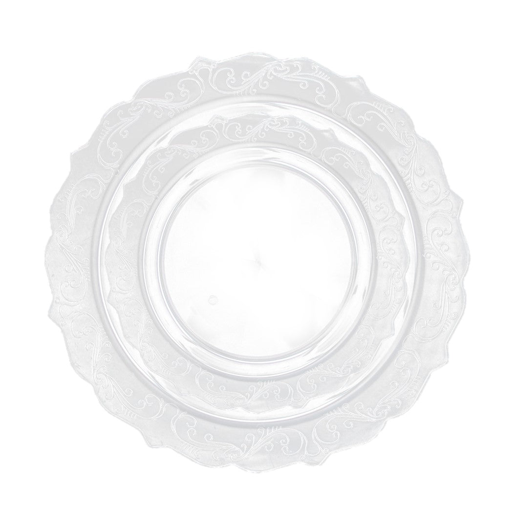 Elegant Clear Round Plastic Dinner Plates - Shatterproof Disposable Plates for Parties, Weddings, Picnics & Outdoor Dining