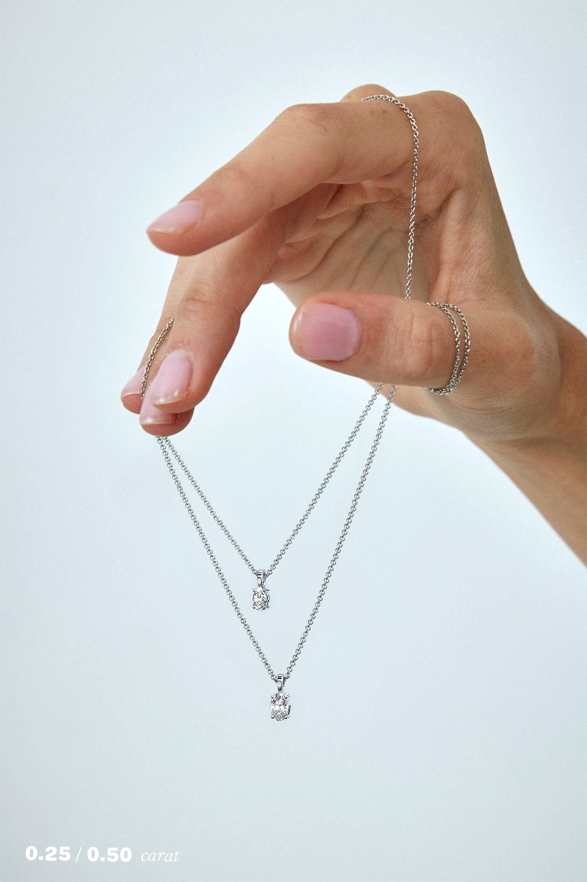 1/4 Carat Oval Diamond Pendant Necklace for Women - 14K White Gold Elegant Jewelry Gift for Anniversary, Valentine's Day & Special Occasions
