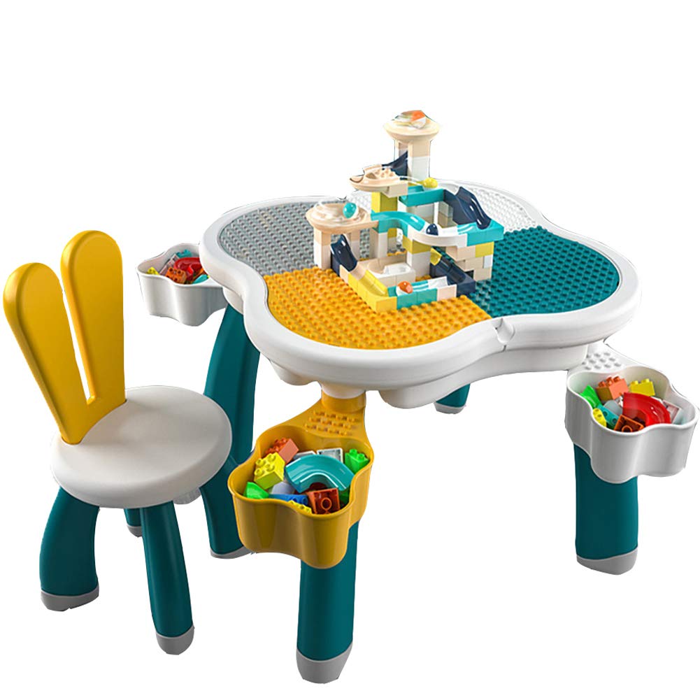 5-in-1 Multifunctional Kids Activity Table - Building, Study & Drawing Desk with 4 Storage Compartments for Children Ages 3-8 | Perfect for Playrooms, Preschool Learning & Creative Development