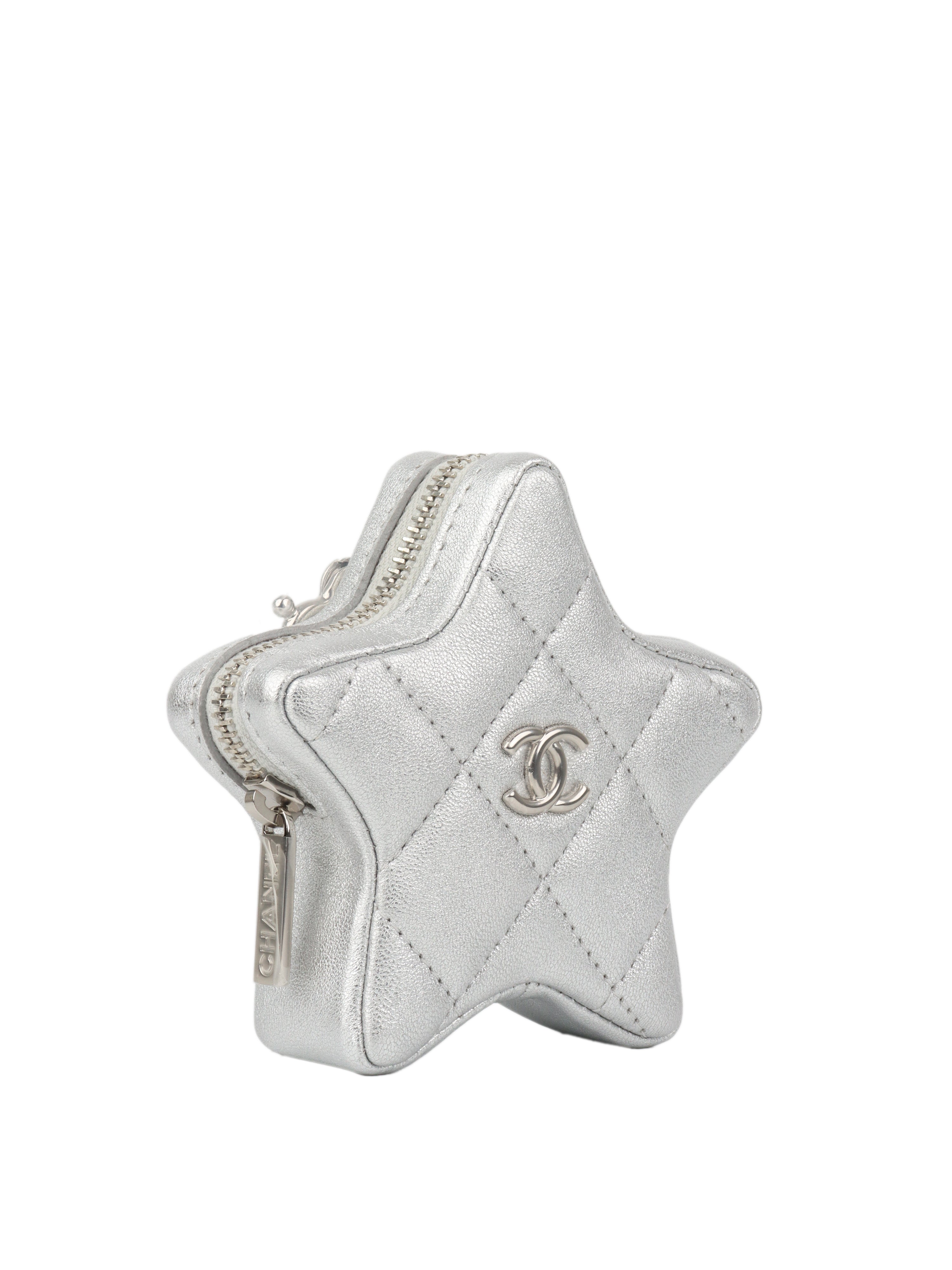 Chanel Silver Star Pouch - Luxury Designer Clutch Bag for Women | Perfect for Evening Parties, Weddings & Special Occasions