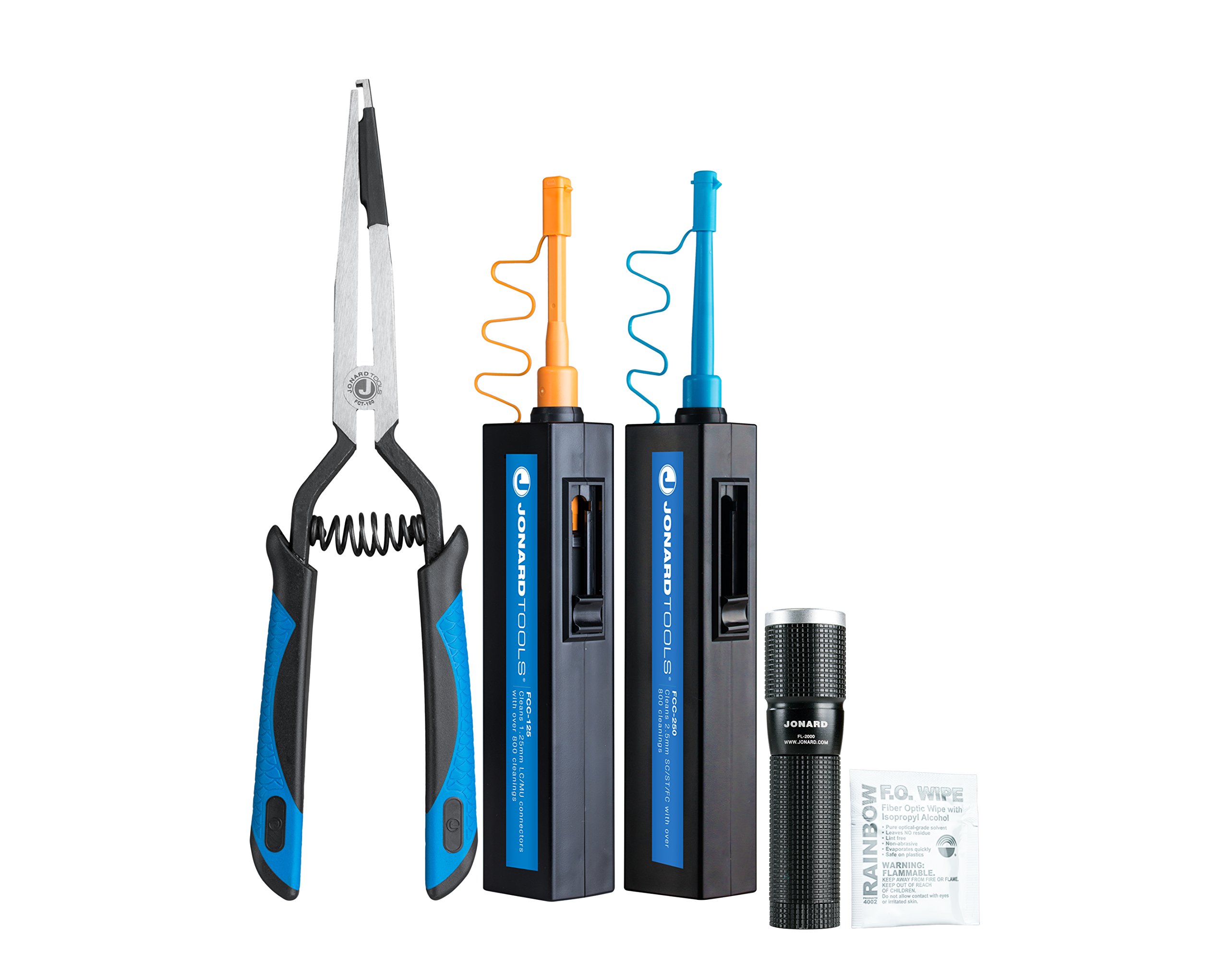 Fiber Optic Connector Cleaning Kit with Tools & Case for Network Maintenance