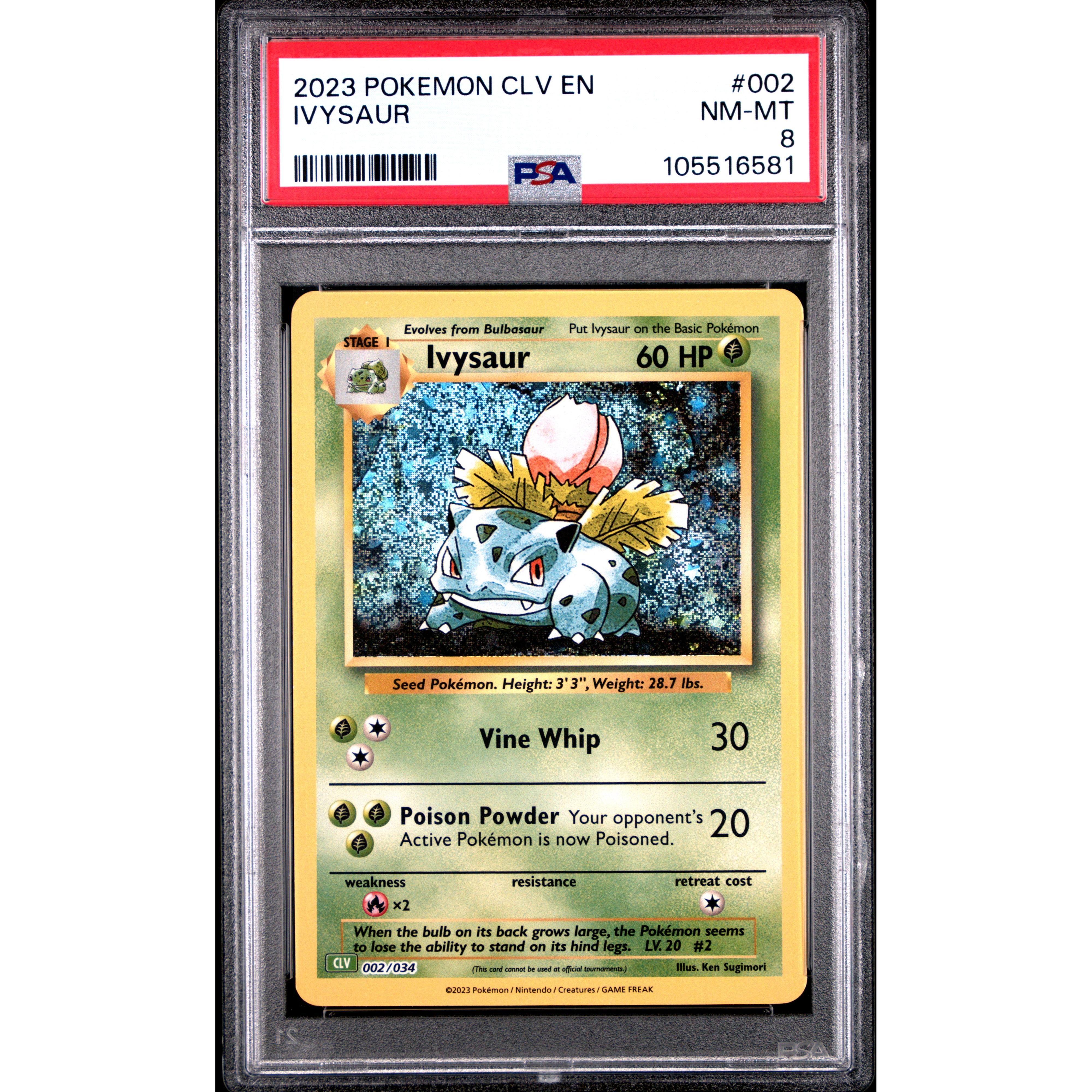 2023 Pokemon Classic Collection Ivysaur 002/034 PSA 8 Graded Card - Rare Collectible for Trading Card Game (TCG) Enthusiasts & Pokemon Fans | Perfect for Display, Investment & Battles