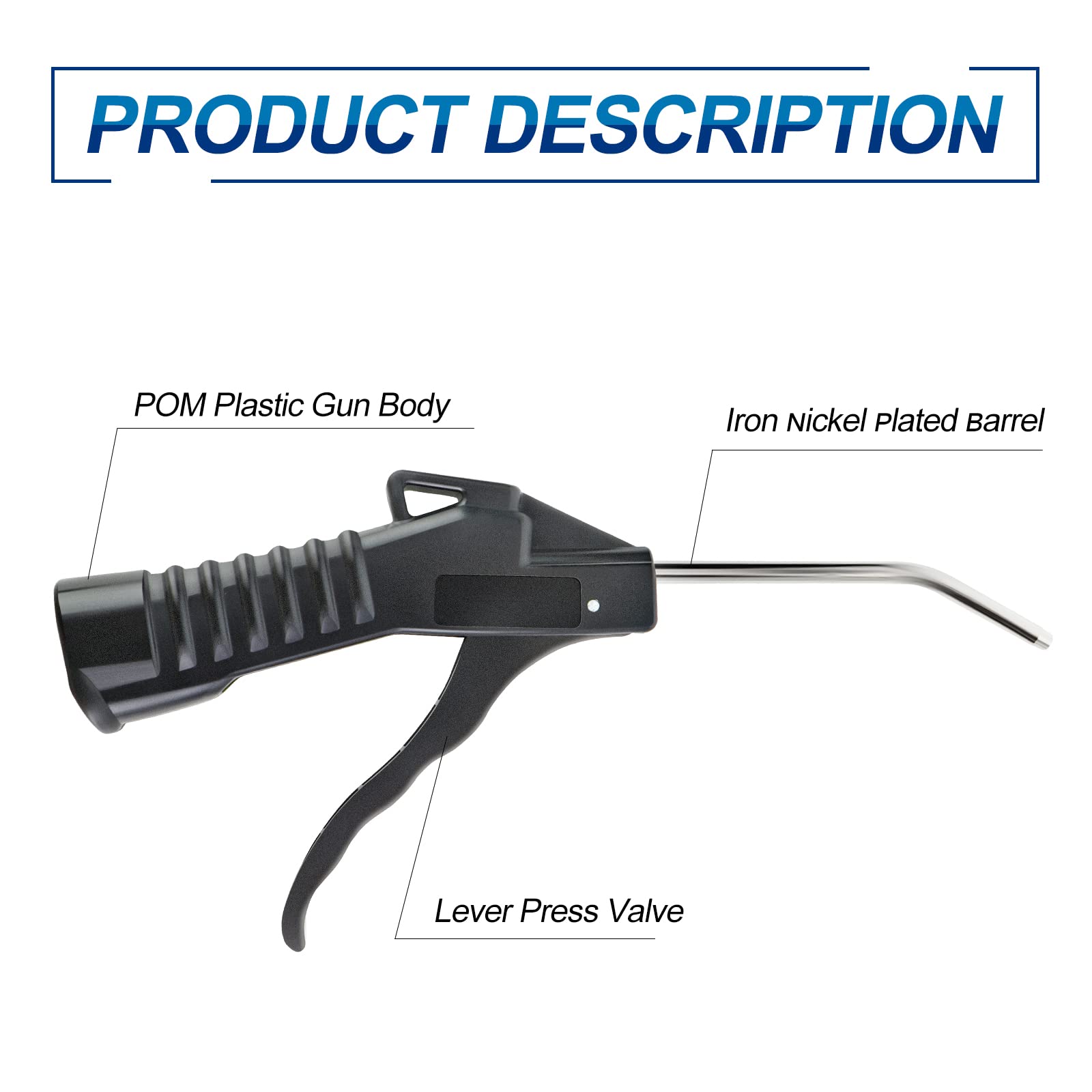 8-Piece Pistol Grip Air Blow Gun Kit with 1/4