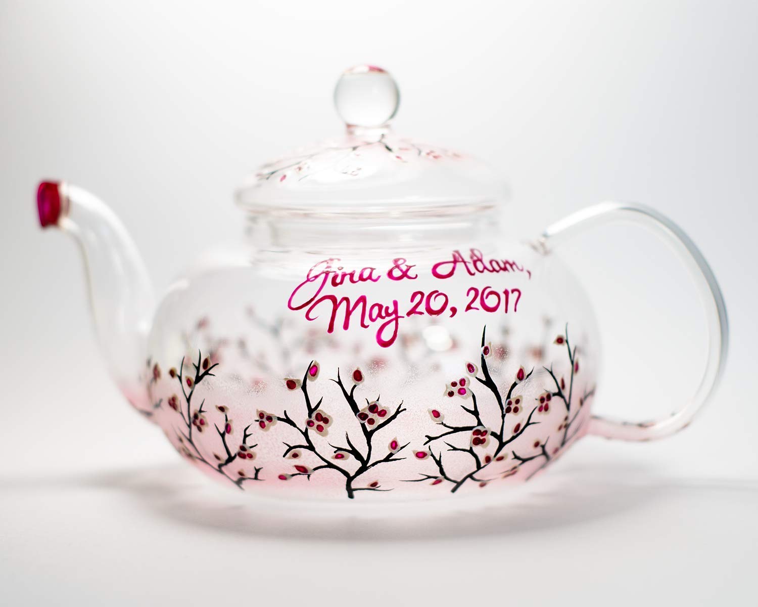Exclusive Hand-Painted Glass Teapot Set with Cup & Saucer - Personalized Tea Gift for Women | Perfect for Afternoon Tea, Bridal Showers & Mother's Day