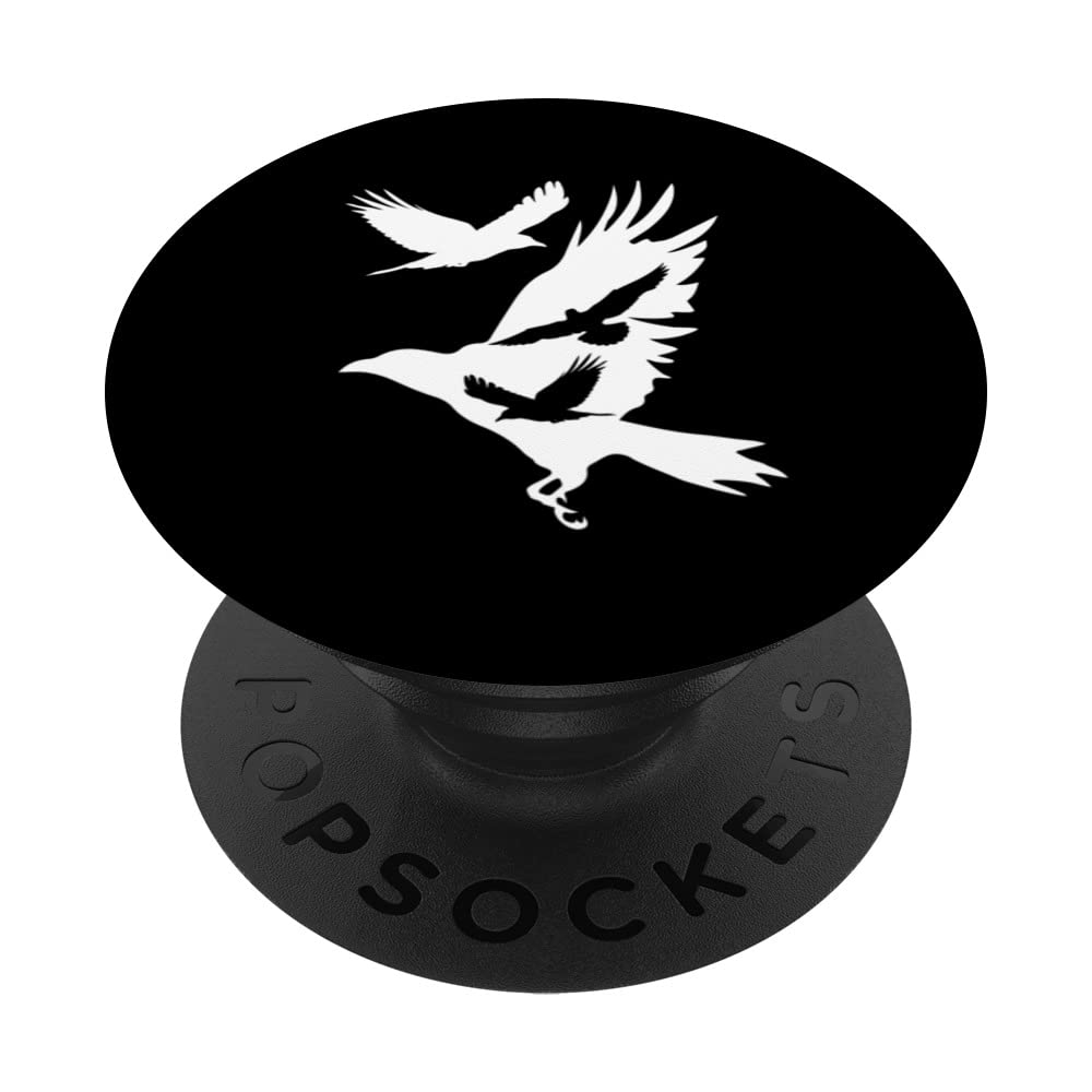 Raven & Crow PopSockets Swappable PopGrip - Blackbird Ornithology Phone Grip for iPhone & Android - Perfect for Bird Lovers, Gothic Style & Nature Enthusiasts