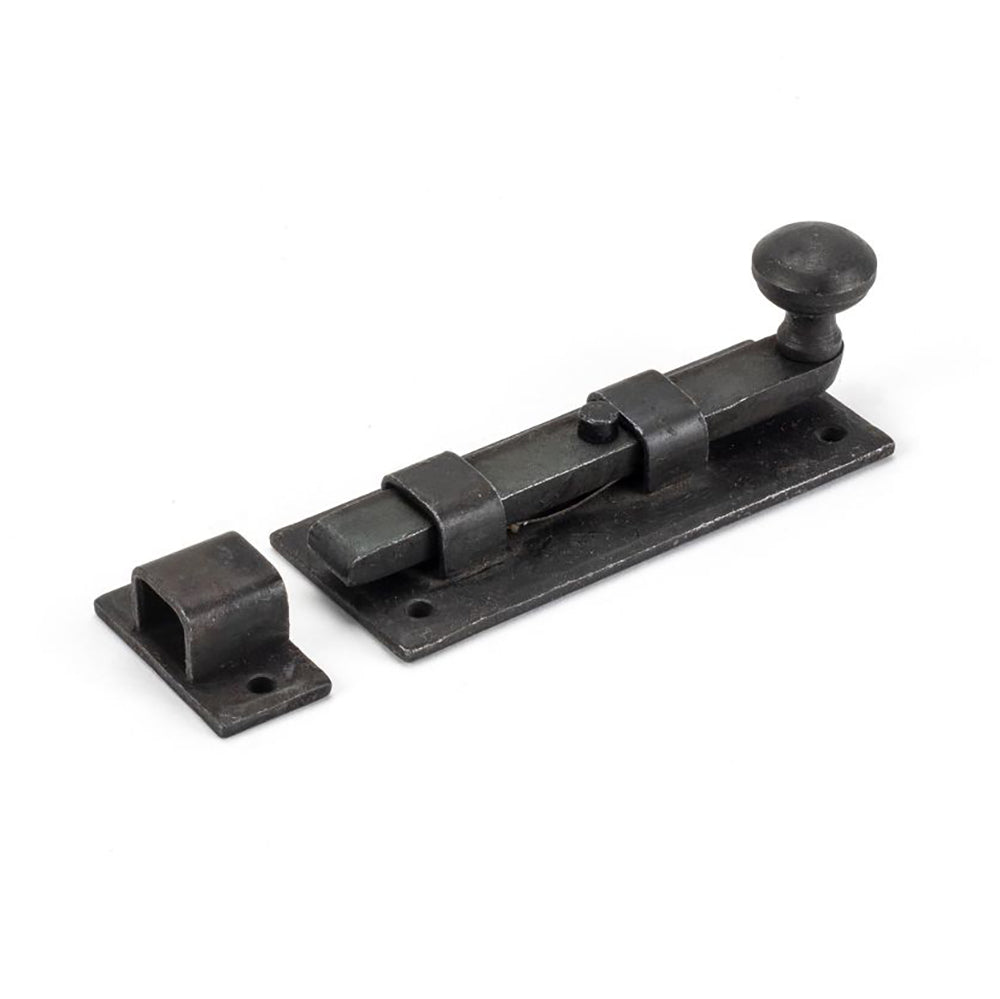 Forged Black Beeswax Door Bolt - Heavy Duty Rustproof Door Lock for Home Security - Perfect for Barn Doors, Sheds & Cabinets