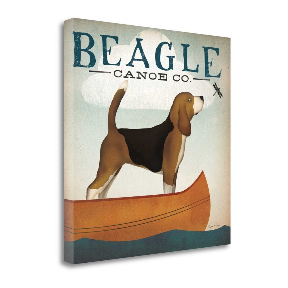 Beagle Canoe Co by Ryan Fowler - Premium Giclee Art Print on Gallery Wrapped Canvas - Handmade Wall Decor for Living Room, Bedroom & Office - Ready to Hang Home Artwork