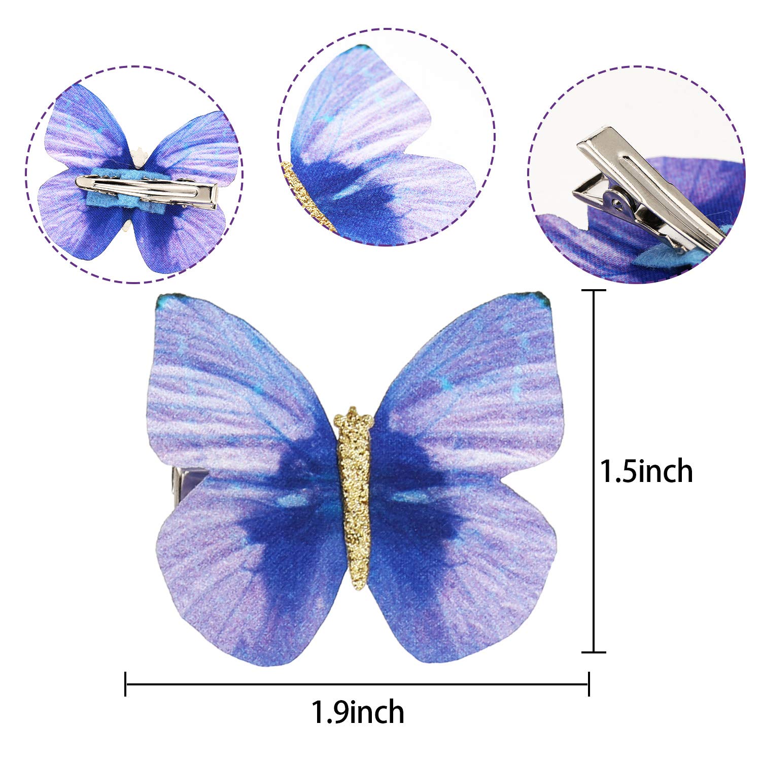 Boao 18-Piece Glitter Butterfly Hair Clips Set for Girls, Teens & Women - Mysterious Style Hair Accessories for Parties, Weddings & Everyday Wear