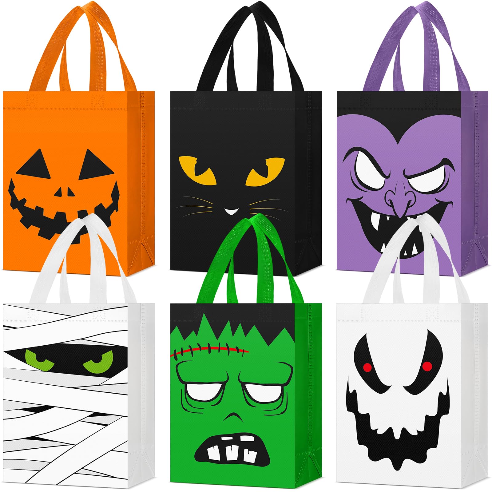 18Pcs Halloween Candy Bags - Reusable Treat Bags for Kids Party