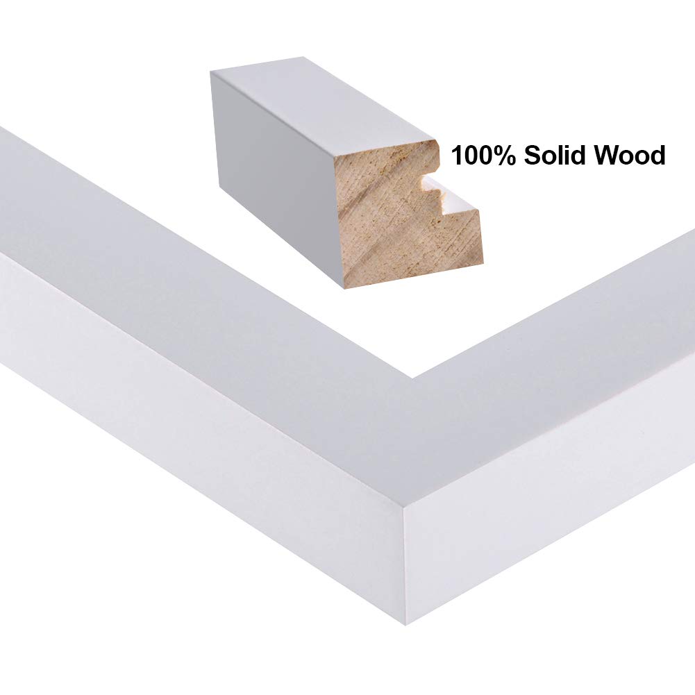 RPJC Solid Wood 14x18 Inch Picture Frame - White Wall Mount Photo Display for Home, Office & Gallery Decor | Perfect for Art, Posters & Family Photos
