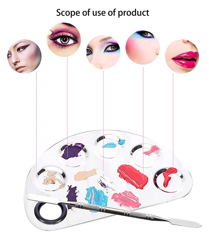 FAMEZA 2-Piece Stainless Steel Makeup Palette Set - Professional Artist Mixing Palette for Foundation, Eyeshadow, Blush & Lip Gloss - Perfect for Makeup Artists, Nail Art & Beauty Enthusiasts - Ideal for Salon, Home & Travel Use