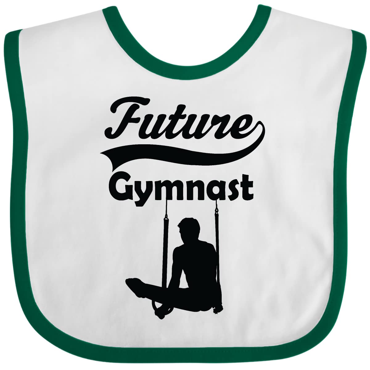 Inktastic Future Gymnast Baby Boy Bib - Soft Cotton Drool Bibs for Infants & Toddlers - Perfect for Feeding, Teething, and Playtime