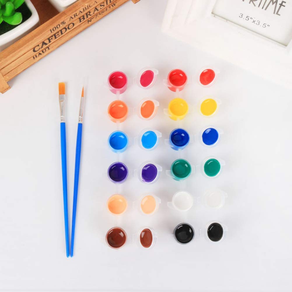 Forart 12-Color Acrylic Paint Set with 2 Brushes - Non-Toxic Art Supplies for Kids & Adults - Perfect for Canvas Painting, DIY Crafts, and Paint Parties