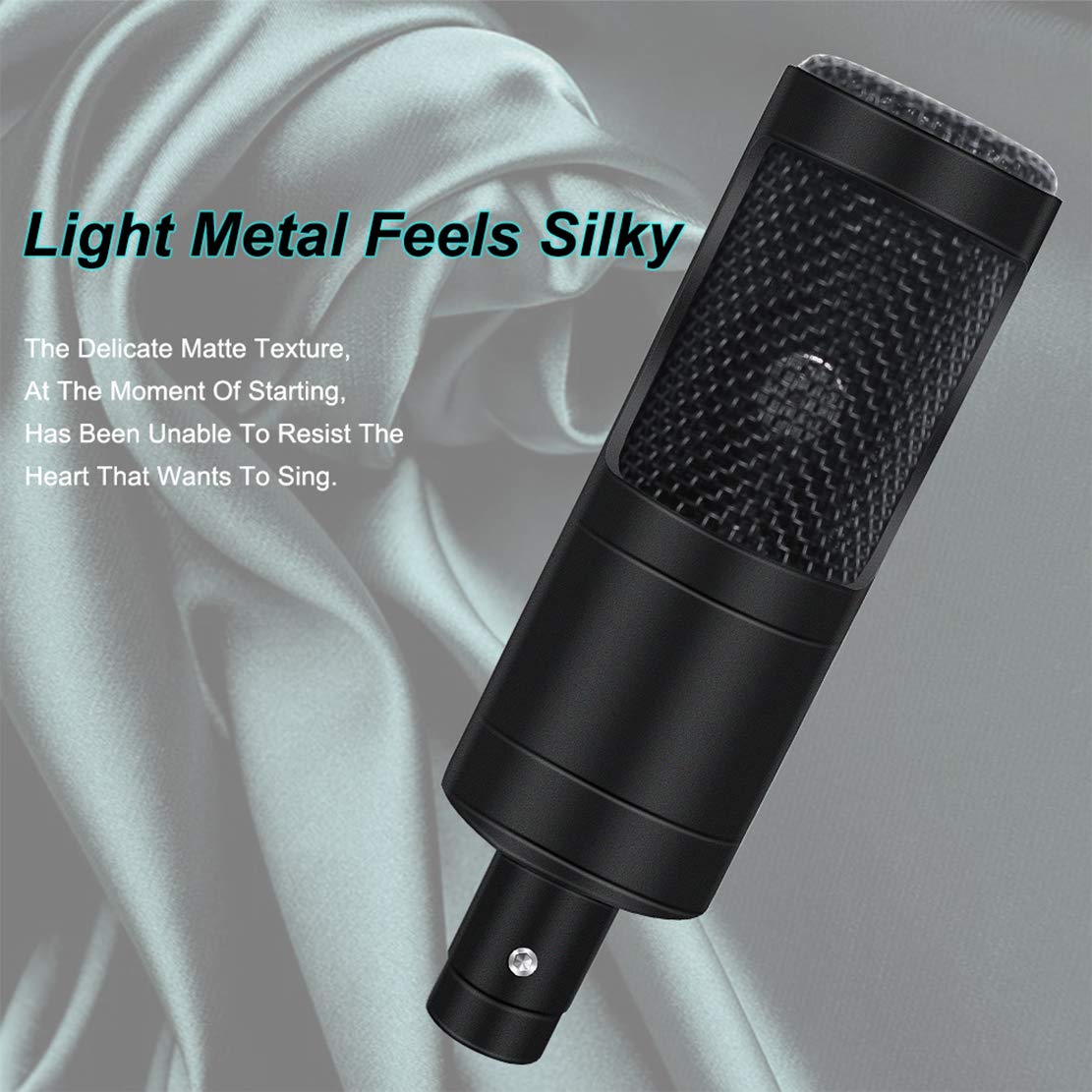 Professional AKT Condenser Microphone with Stand - Studio Quality PC Microphone for Recording, Podcasting, Streaming & Voice Chat (Perfect for Home Studios, Gaming Setups & Content Creation)