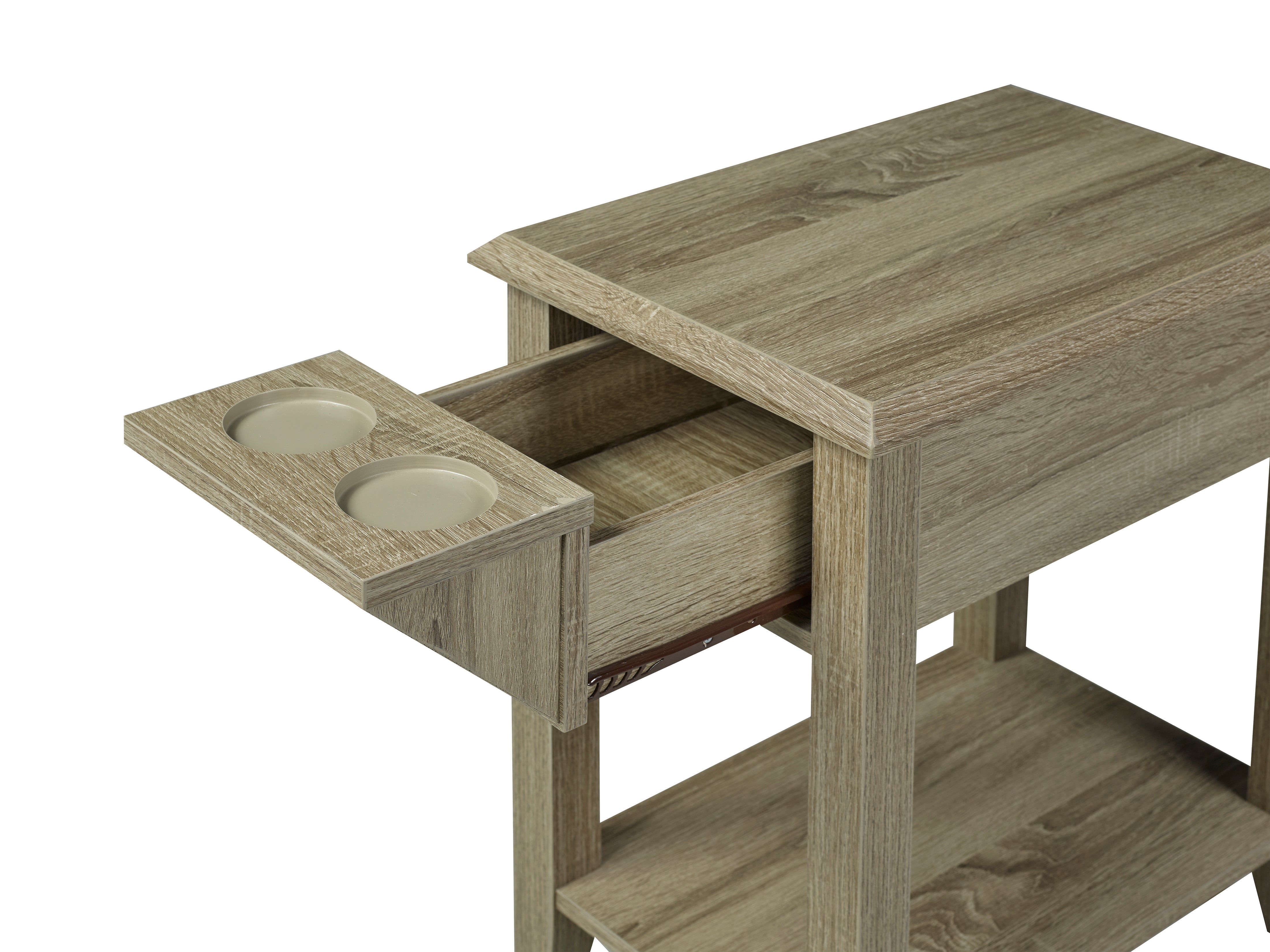 Modern Dark Taupe Accent Table - Stylish Side Table for Living Room, Bedroom & Office - Perfect for Decor, Storage & Display