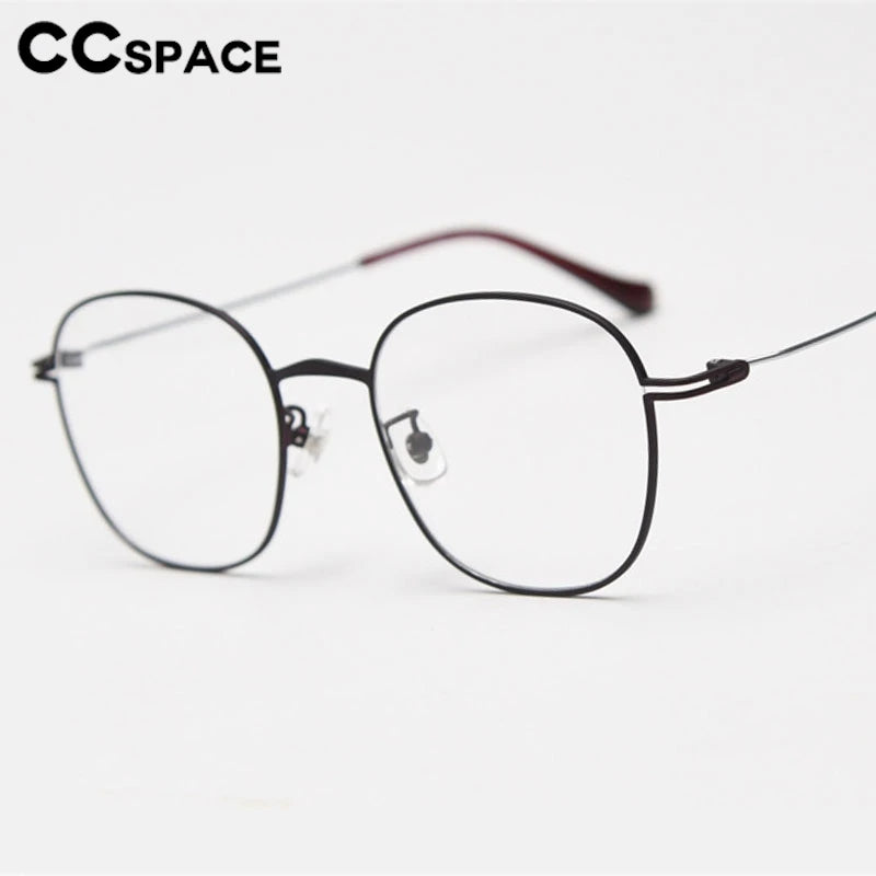CCspace Unisex Full Rim Oval Square Titanium Eyeglasses - Lightweight Durable Frame for Men & Women - Perfect for Reading, Work & Daily Wear (Model 300722)