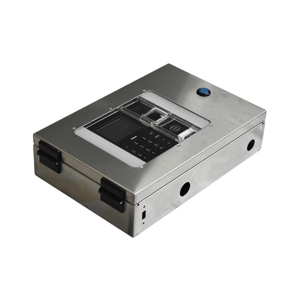 Stainless Steel Time Clock with Fingerprint & Waterproof Protection - DONCK Employee Attendance Punch Card Machine for Office, Warehouse & Retail Use