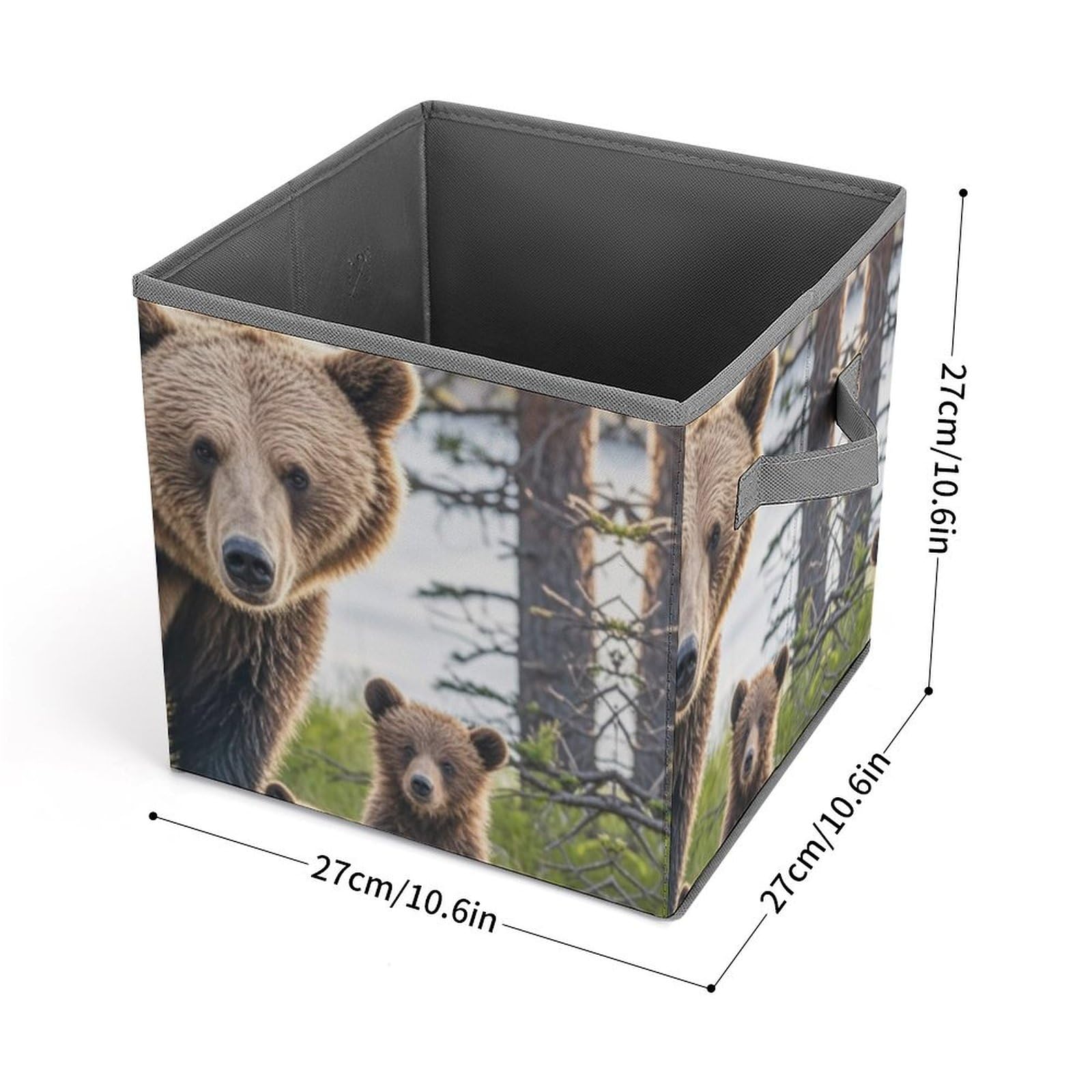 Mother Bear and Her Cubs Collapsible Storage Bin - 10.6