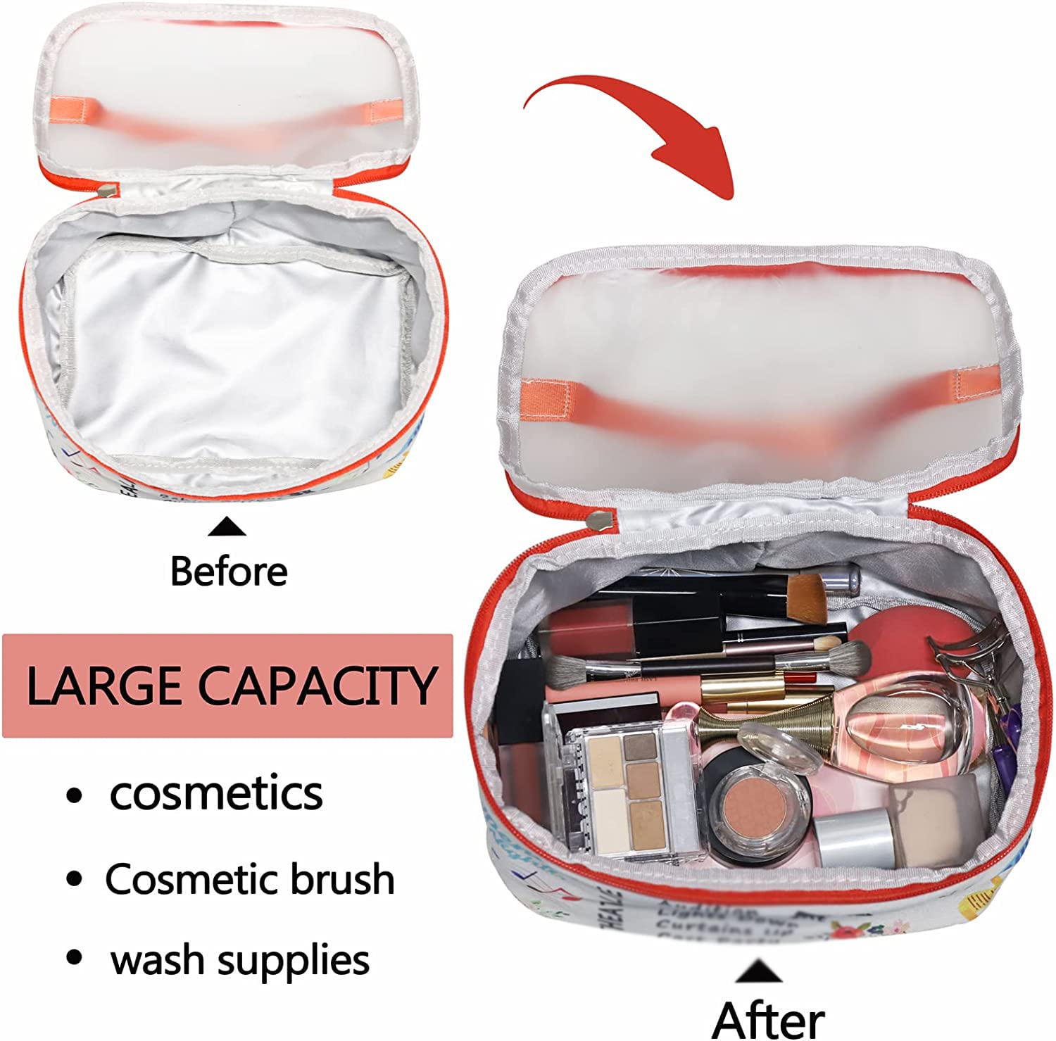 PXTIDY Alice in Wonderland Themed Makeup Bag - Cute Cartoon Cosmetic Organizer for Alice Fans, Perfect Gift for Cosplay & Travel | Fairy Tale Inspired Beauty Storage Case