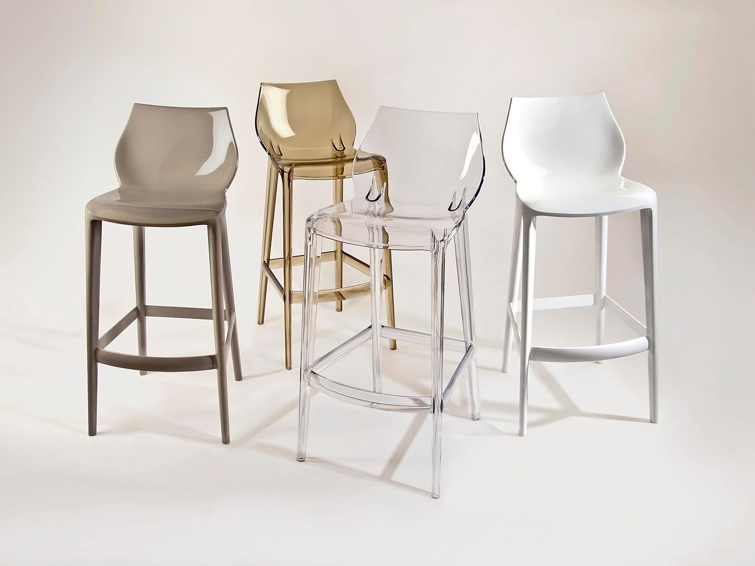 Modern Colorful Polypropylene Kitchen Stool Set - 3 Pack, 26