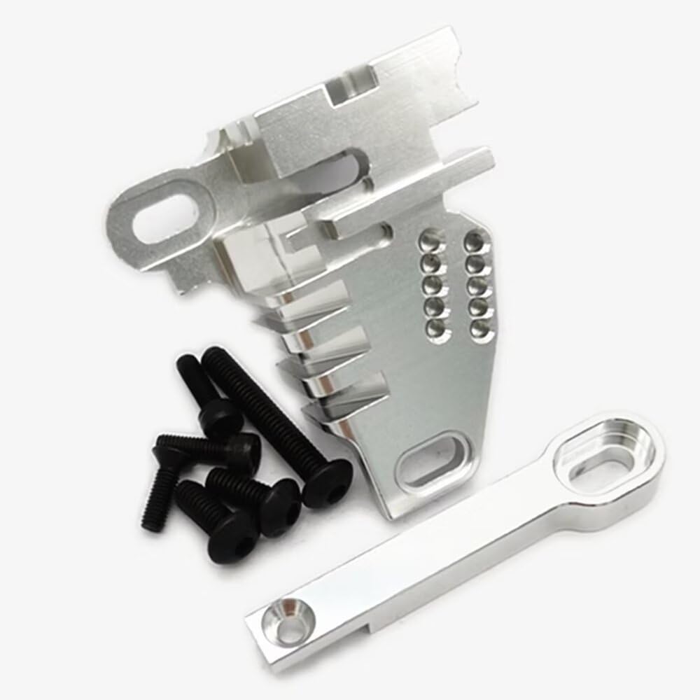 High-Performance Aluminum Motor Mount with Heat Sink Fins for Traxxas 1/7 UDR Unlimited Desert Racer 8560 - Silver - Perfect for Off-Road Racing & High-Temperature Protection