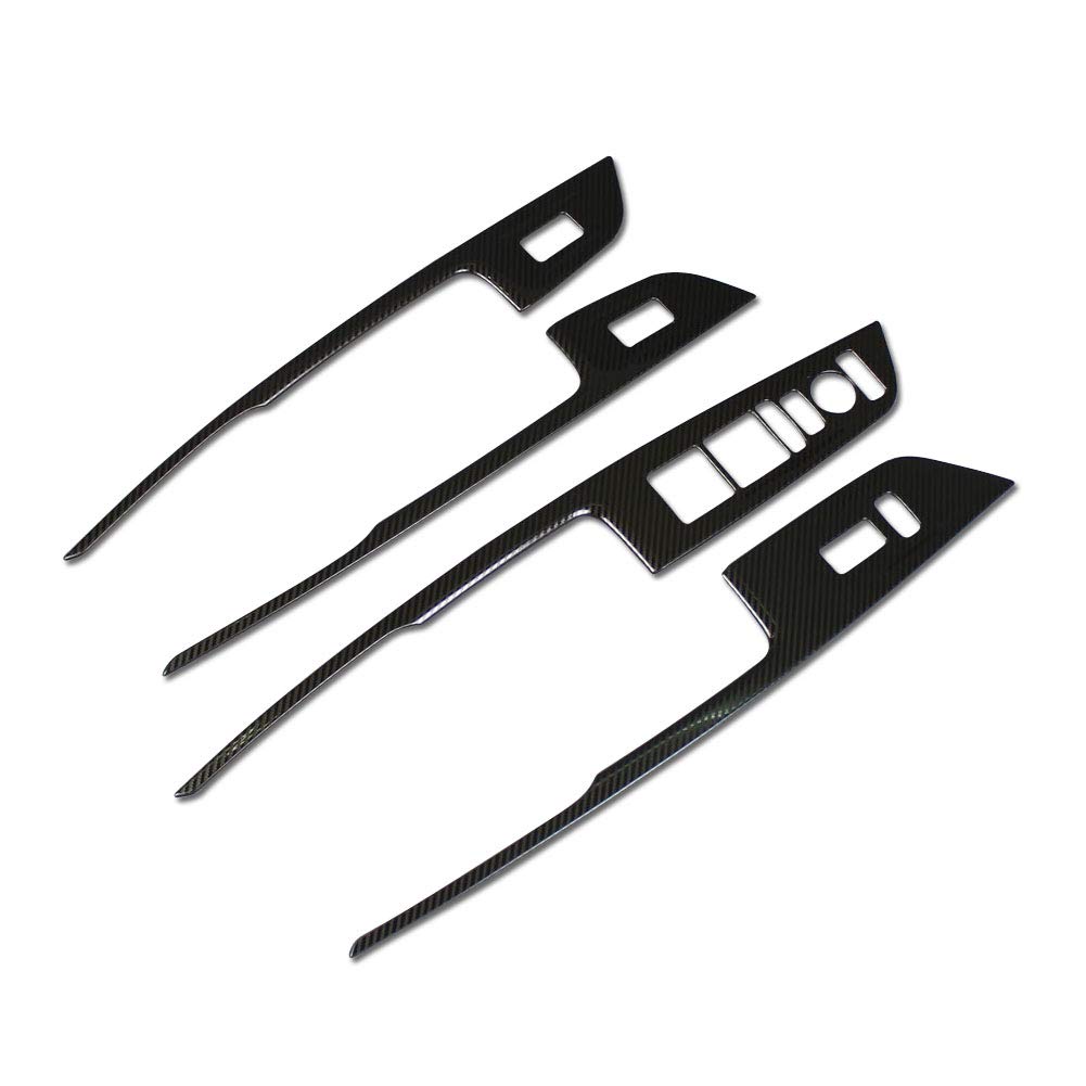 Beautost Carbon Fiber Black Interior Window Switch Console Panel Trim for Acura RDX 2019-2022 - Perfect for Car Interior Upgrade & Customization