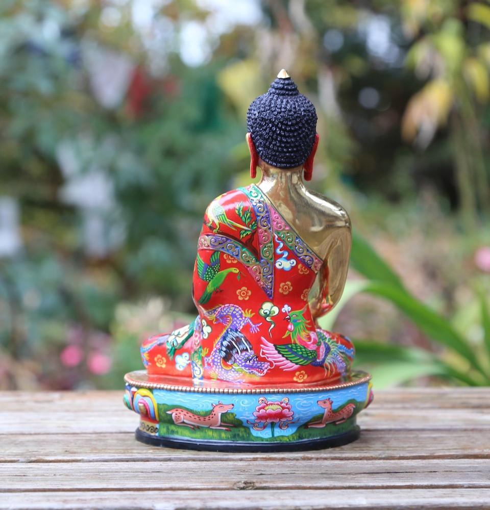 9 Inch Hand Painted Shakyamuni Buddha Statue - Meditation Decor, Yoga Studio Centerpiece, Buddhist Altar Statue, Home & Office Spiritual Decor