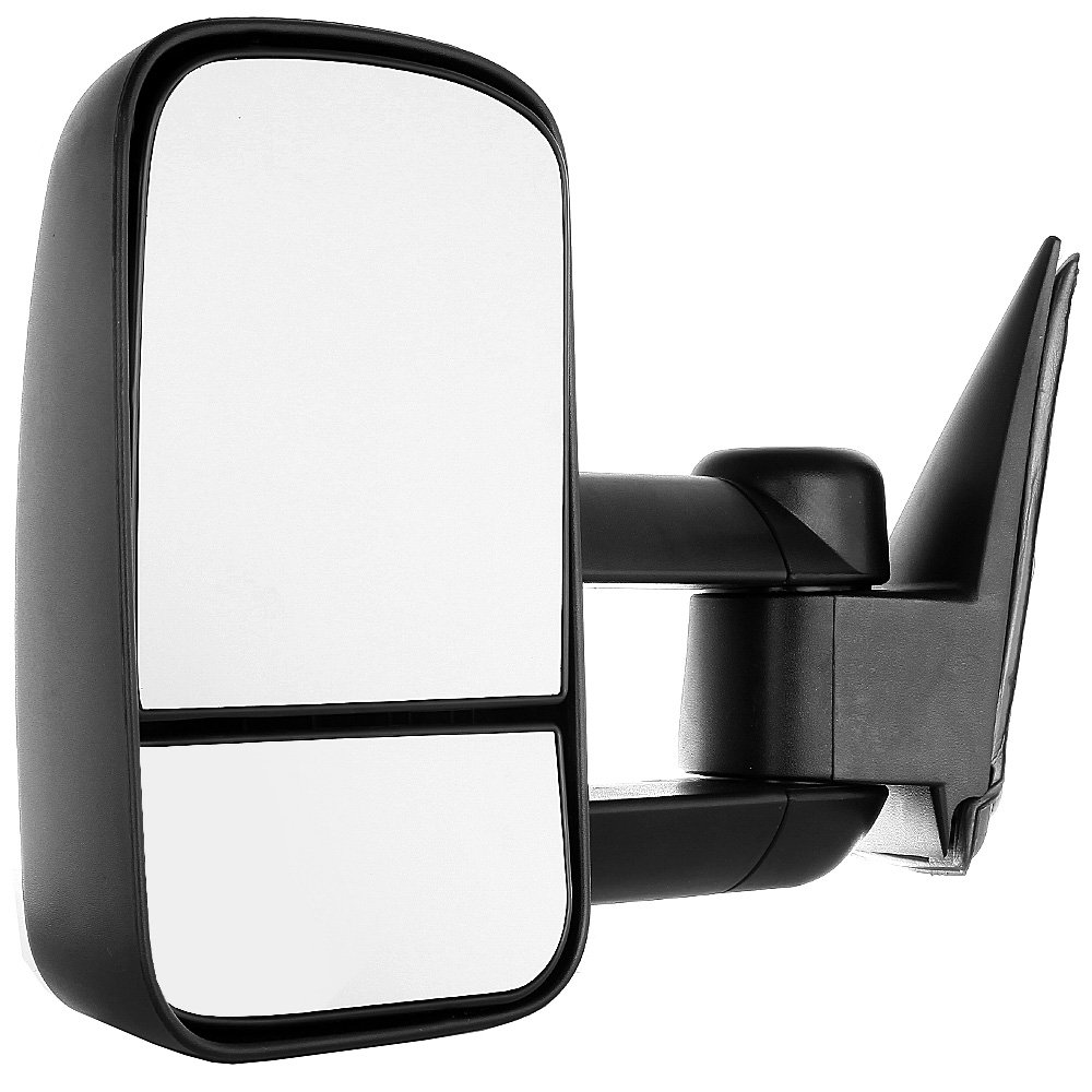 Left Right Manual Telescopic Tow Mirrors Pair Set - Replacement Towing Mirrors for 1999-2007 Chevy Silverado & GMC Sierra Pickup Trucks (07 Classic) - Manual Adjustment, Non-Heated, No Turn Signal - Perfect for Towing Trailers, Boats & Heavy Loads