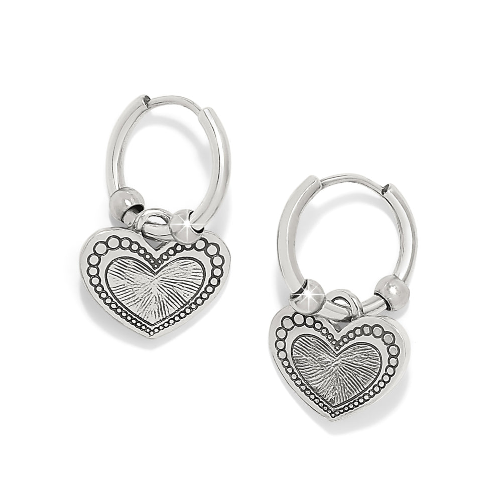 Brighton Love Me Do Hoop Earrings - Sterling Silver Huggie Hoops for Women, Minimalist Dainty Everyday Jewelry Gift - Perfect for Date Night & Office Wear
